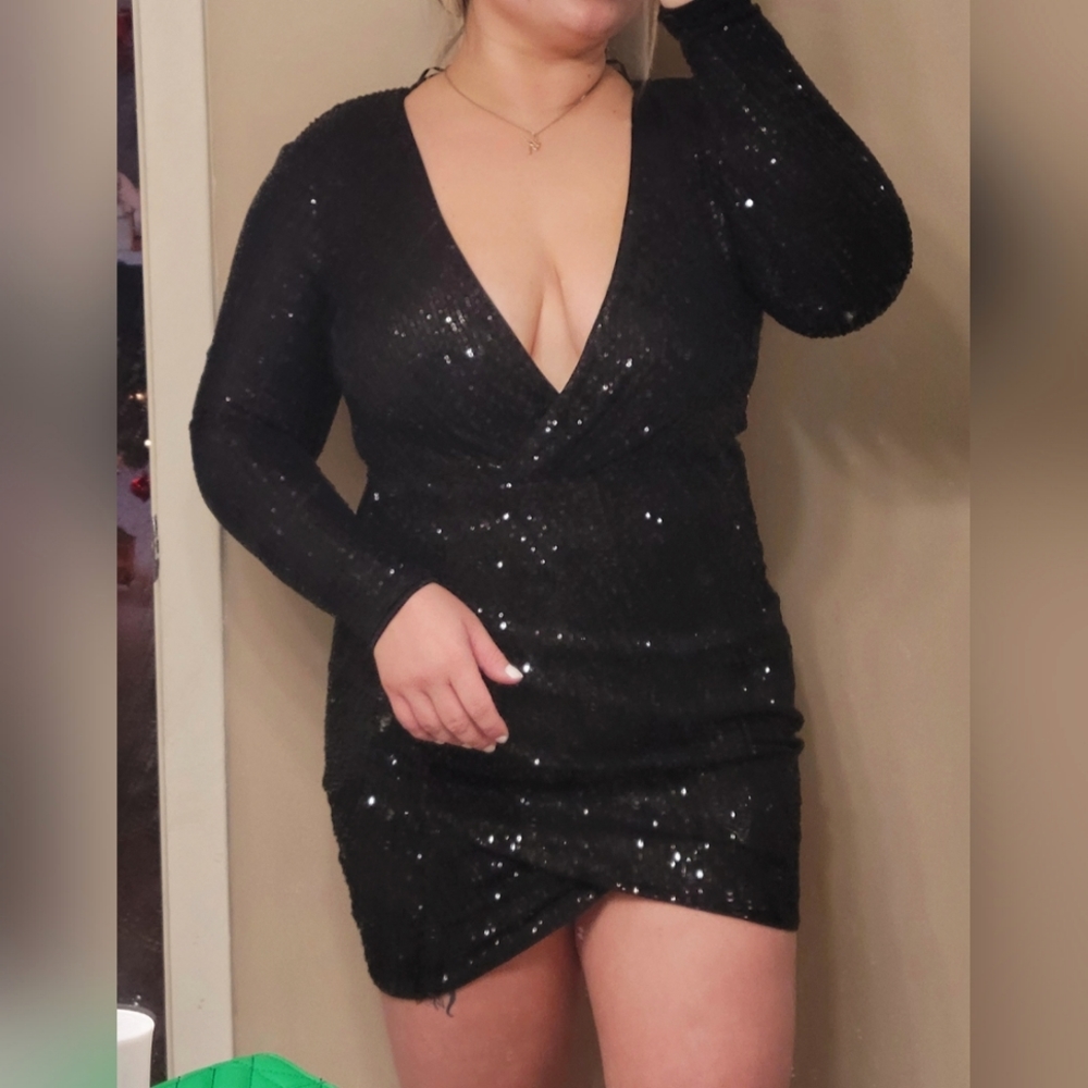 NWT Windsor Black Sequin Mini Dress